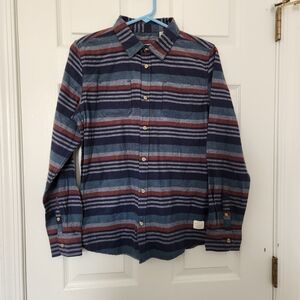 Weatherproof Men's Casual Shirt - Navy and Rust Stripes